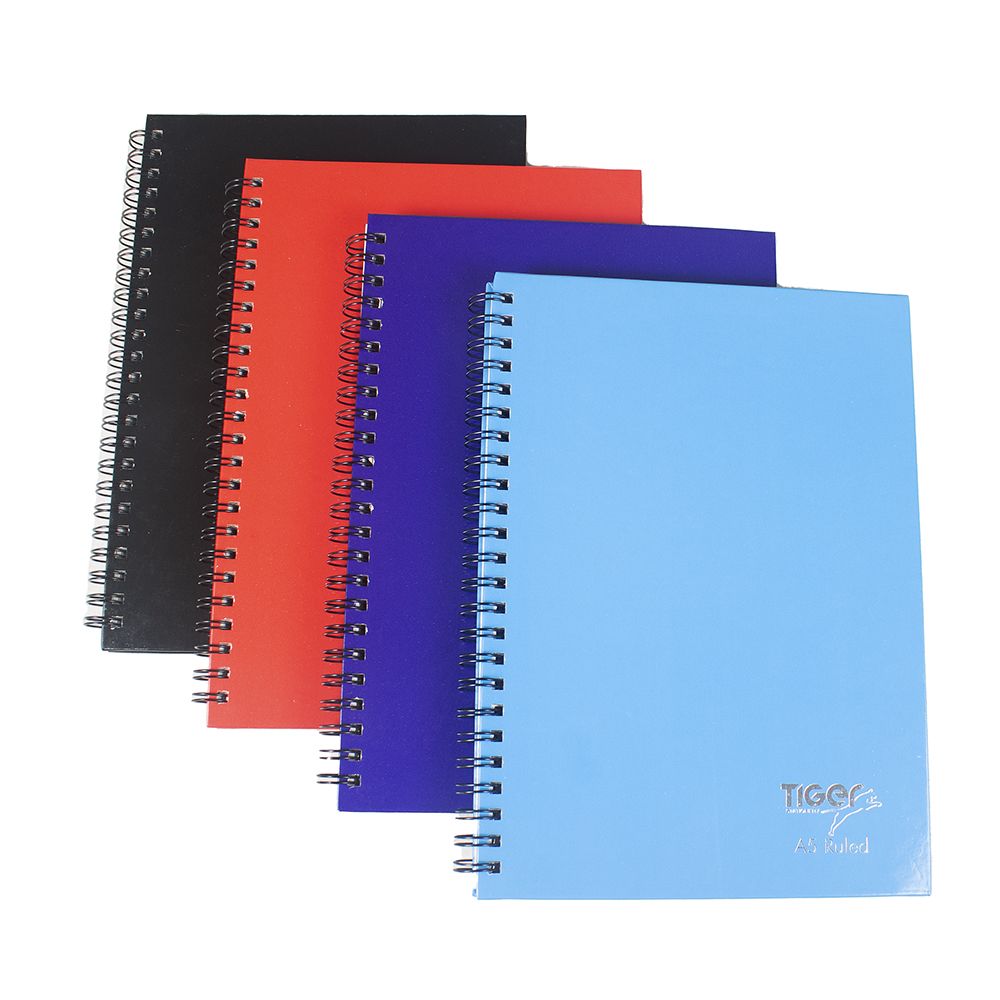 Tiger Notebook A5 Ruled TwinWire Spiral Hard Cover 300560 ea