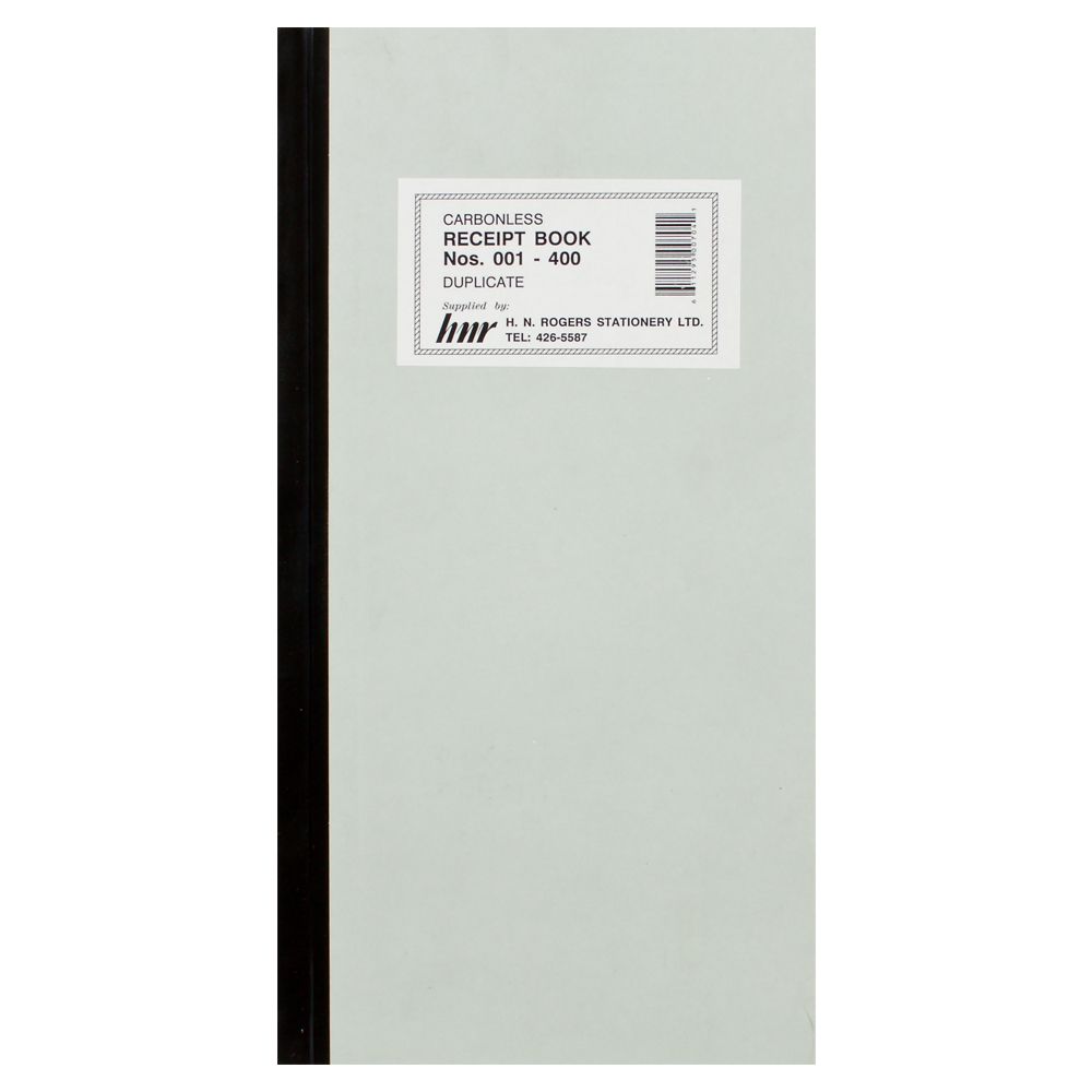 HNR Duplicate Receipt Book  1-400  No Carbon Required NCR