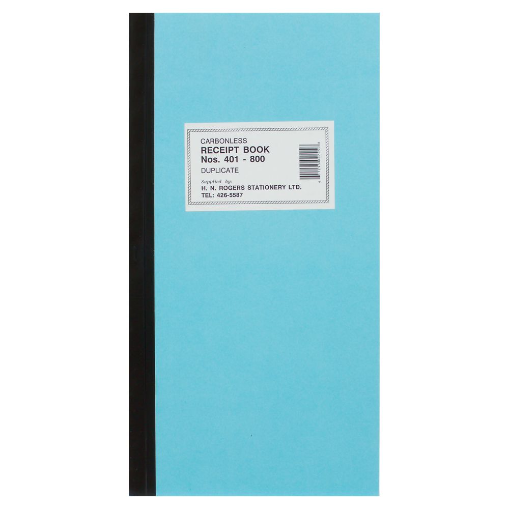 HNR Duplicate Receipt Book  401-800  No Carbon Required NCR