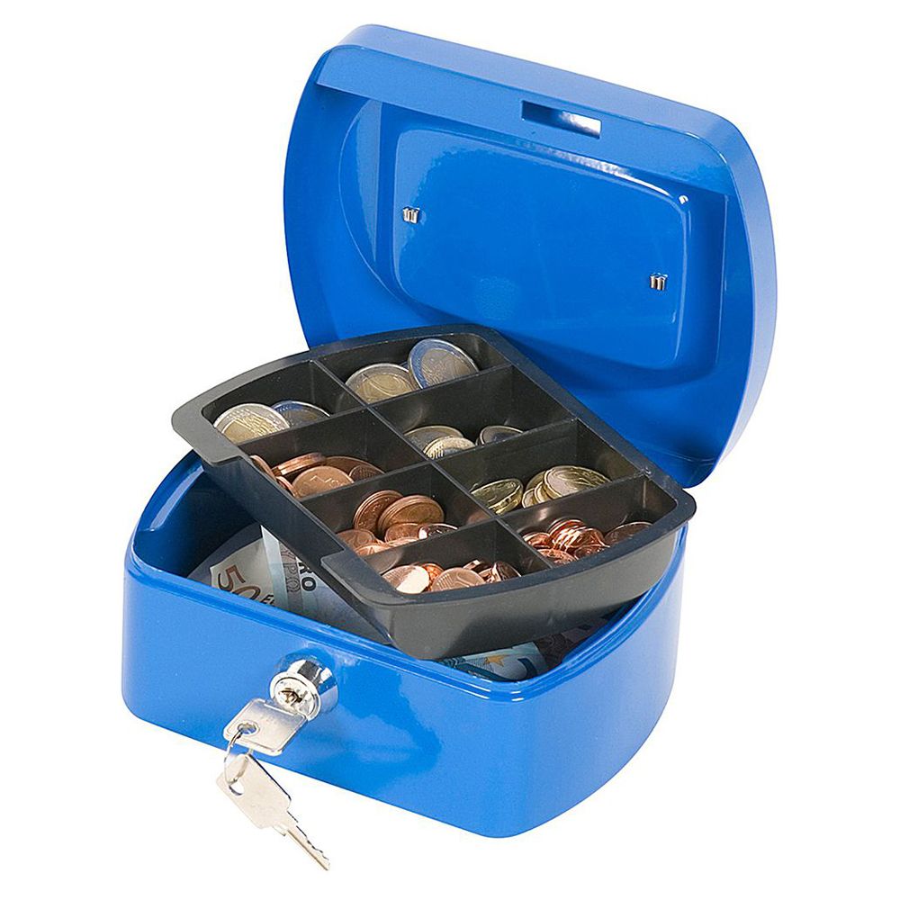 Q-Connect Cashbox  6 inch  Blue    KF02608