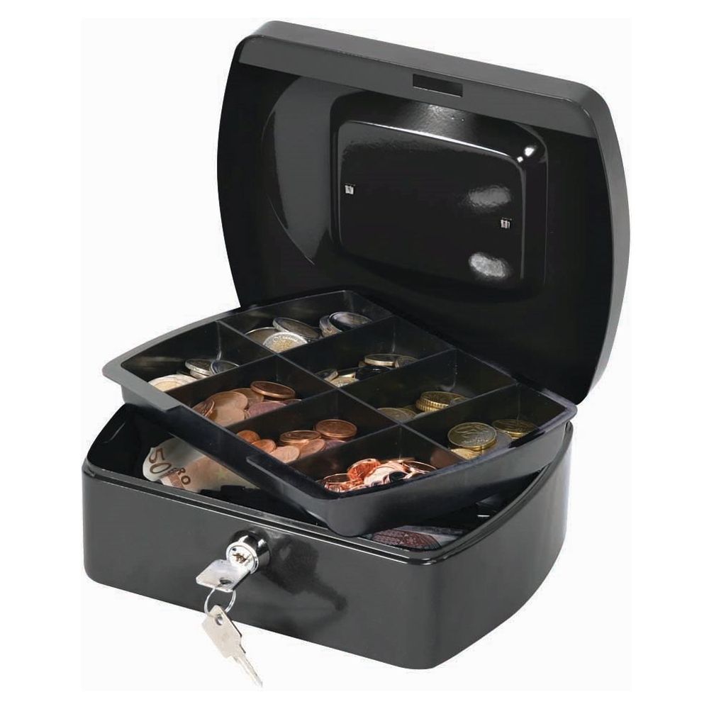 Q-Connect Cashbox  8 inch  Black    KF02602