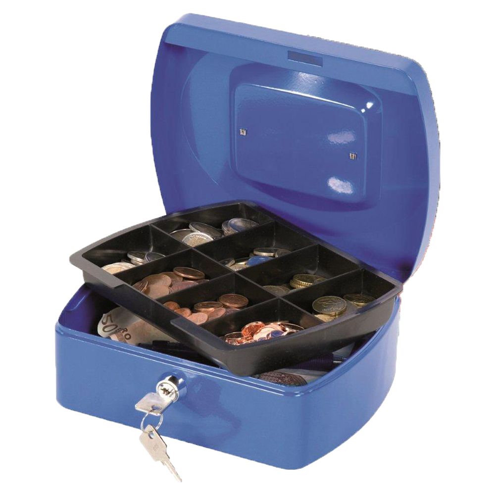 Q-Connect Cashbox  8 inch  Blue    KF02623