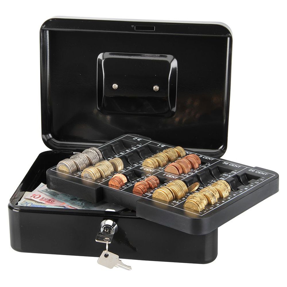 Q-Connect Cashbox  10 inch  Black    KF02603