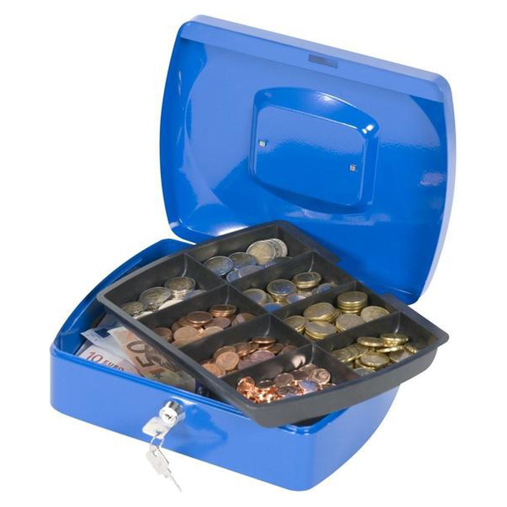 Q-Connect Cashbox  10 inch  Blue    KF02624