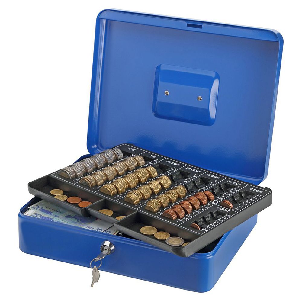 Q-Connect Cashbox  12 inch  Blue    KF02625