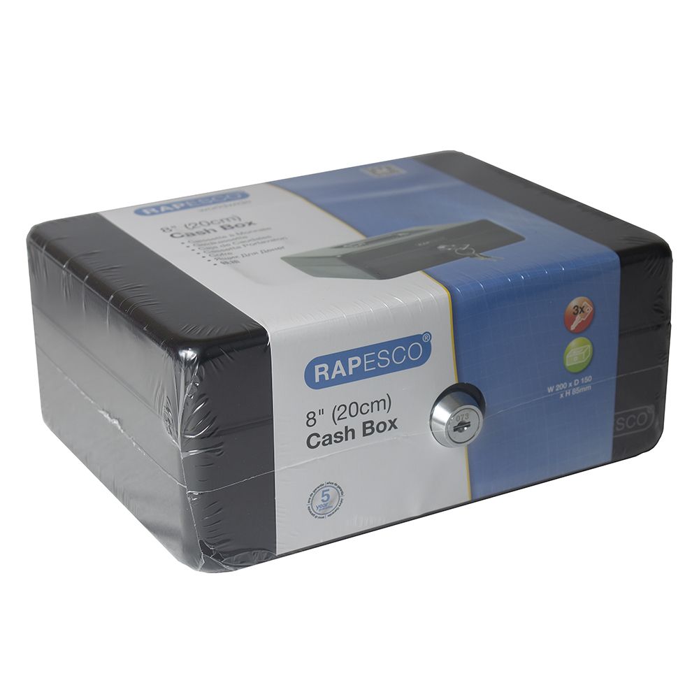 Rapesco Cash Box  8 inch (20cm)  Black    SB0008B1