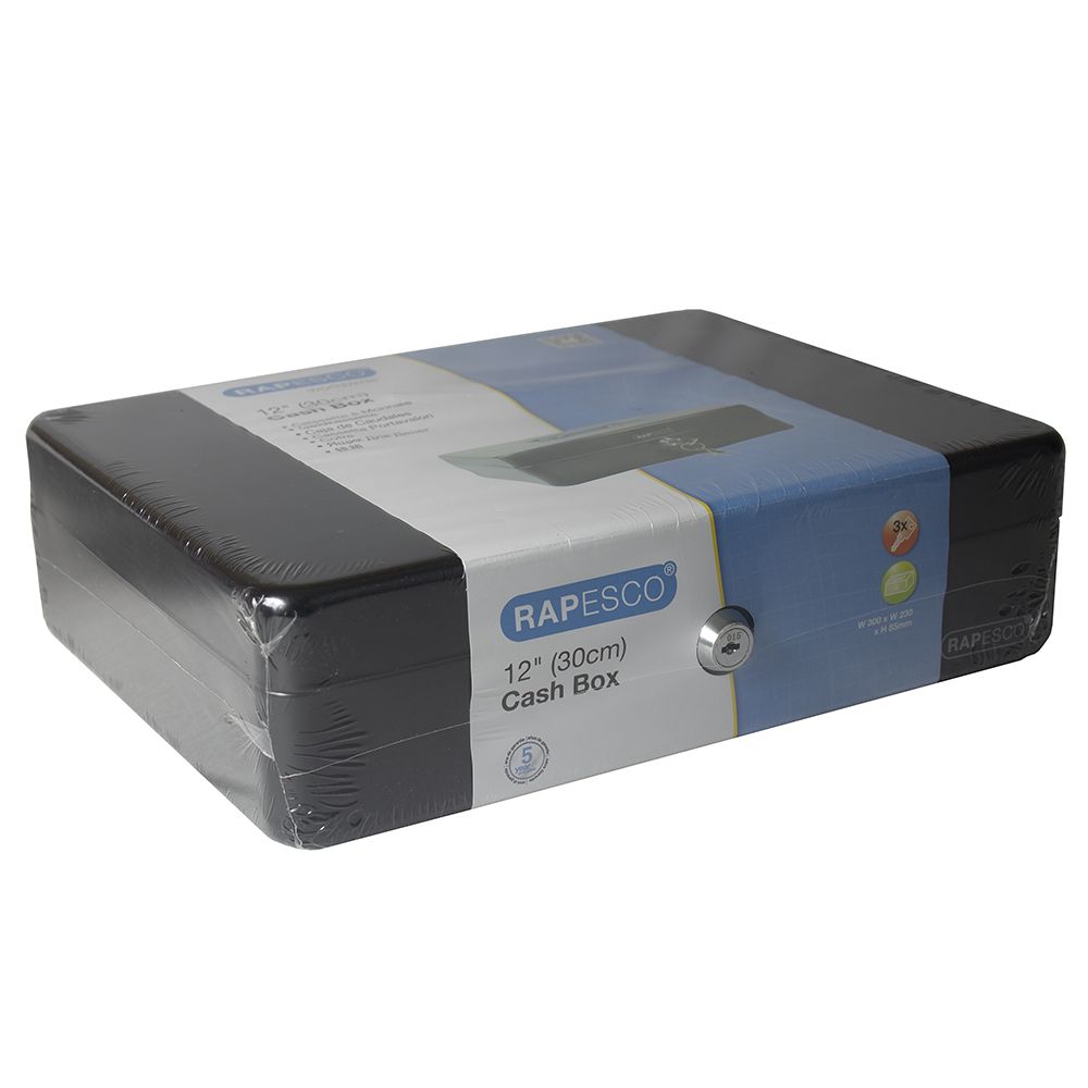Rapesco Cash Box 12 inch (30cm)  Black   SB0012B1