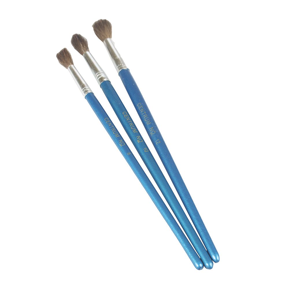 Centrum  Pony Hair Paint Brushes set of 3 Round No. 8 10 12   84681