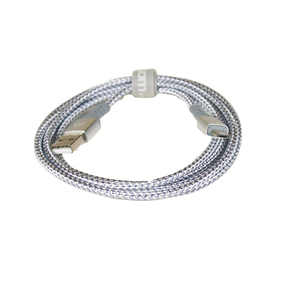 Argom Charge and Sync Cable 2.4A Micro USB 2.0 USB 6ft White Nylon A00510