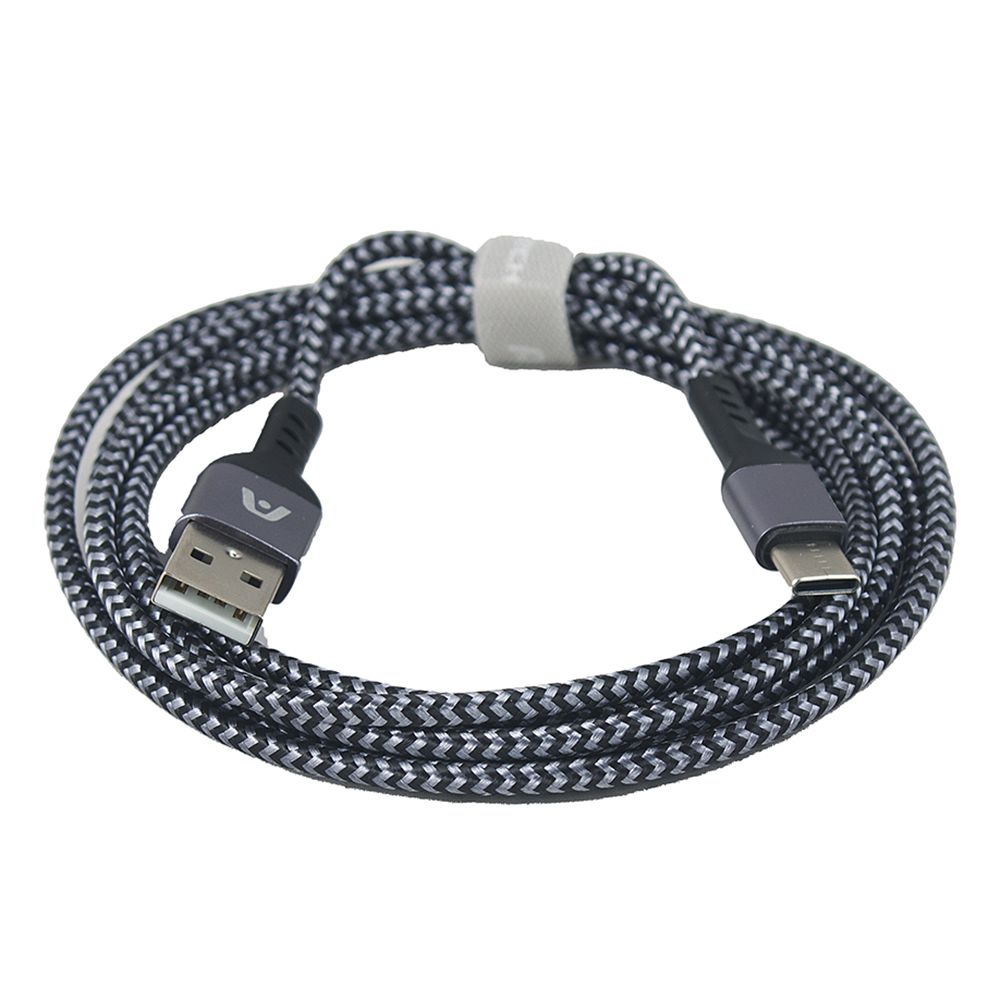 Argom Charge and Sync Cable 2.4A Type C 2.0 USB 6ft Black Nylon A00515
