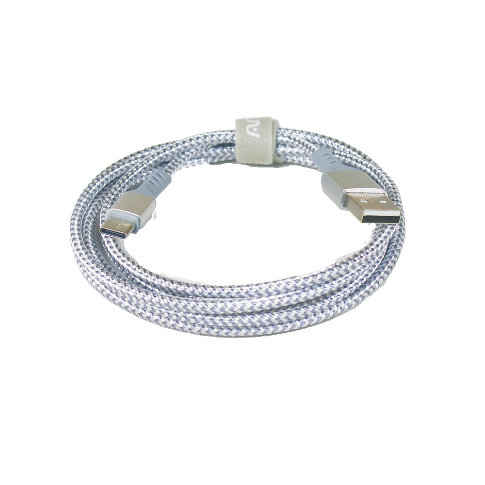 Argom Charge and Sync Cable 2.4A Type C 2.0 USB 6ft White Nylon A00516
