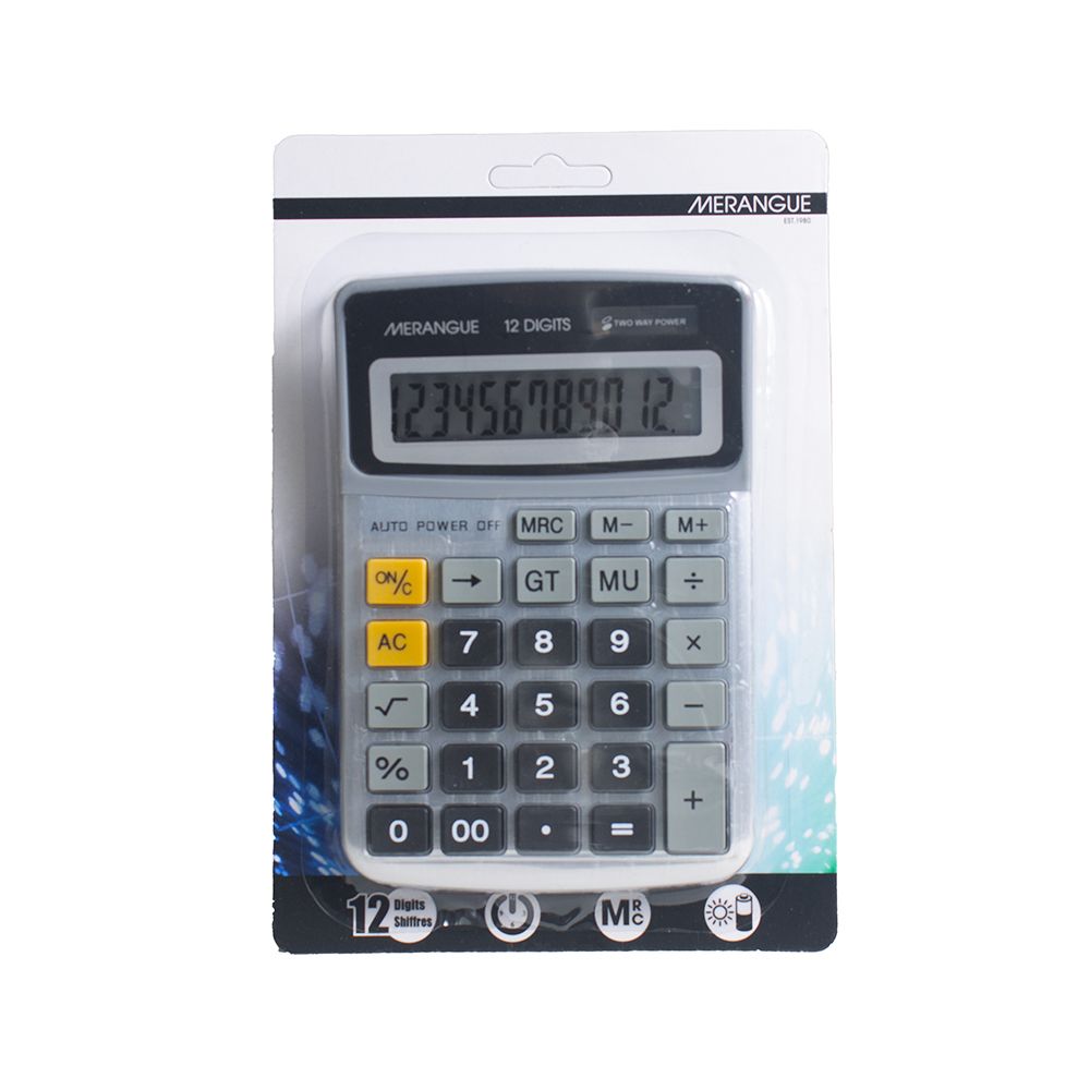 Merangue Destop Dual Power Calculator 12 digit 1080-9591-00