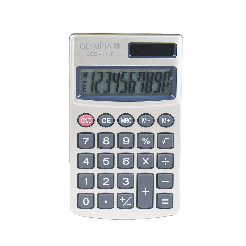 Olympia pocket calculator w/case LCD1110 Silver 941901000
