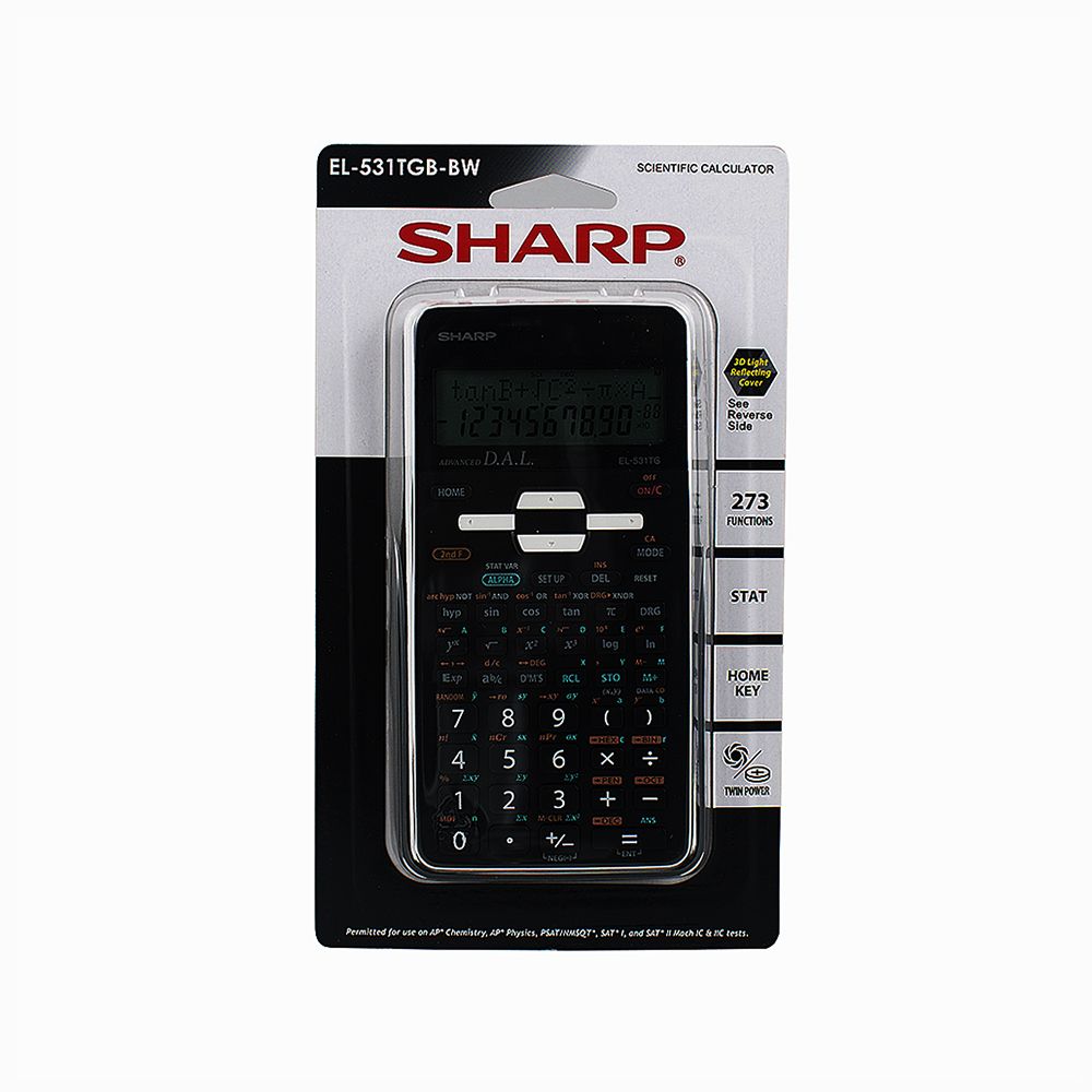 Sharp Scientific Calculator 2-Line Display EL-531TGB-BW