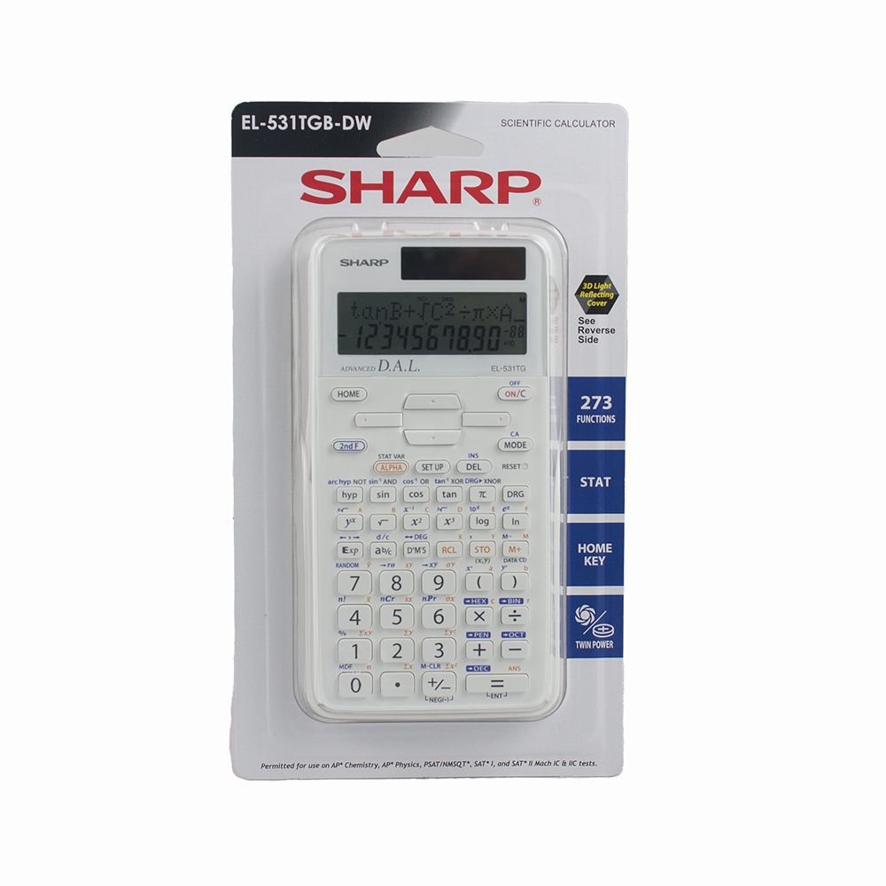 Sharp Scientific Calculator 2-Line 12 Digit Display EL-531TGB-DW