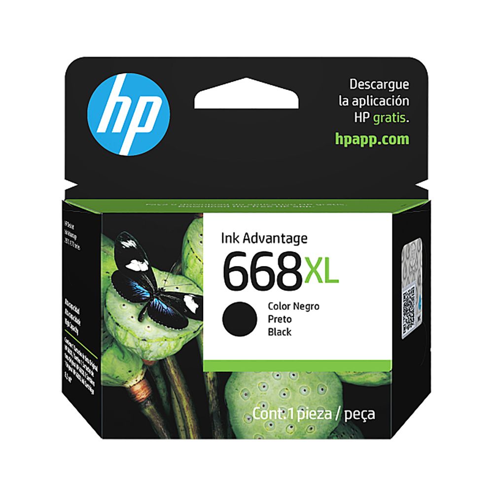HP Inkjet Cartridge  #668BXL Black         7FP39VL