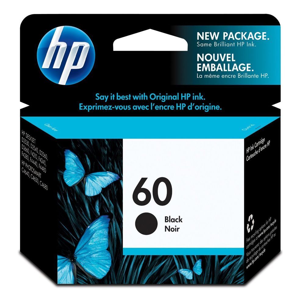 HP Inkjet Cartridge  #60  Black   CC640WL