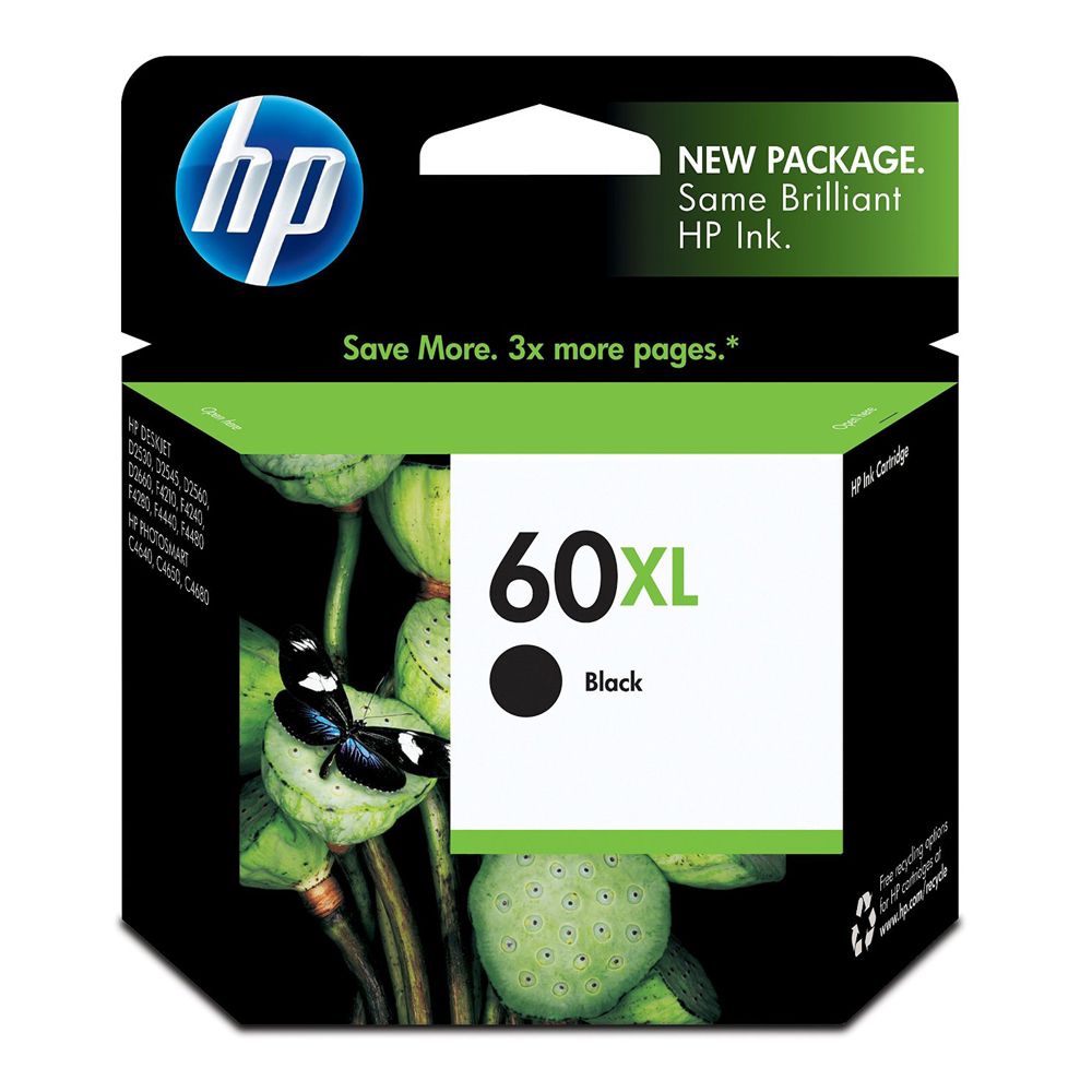 HP Inkjet Cartridge #60XL   Black   CC641WL