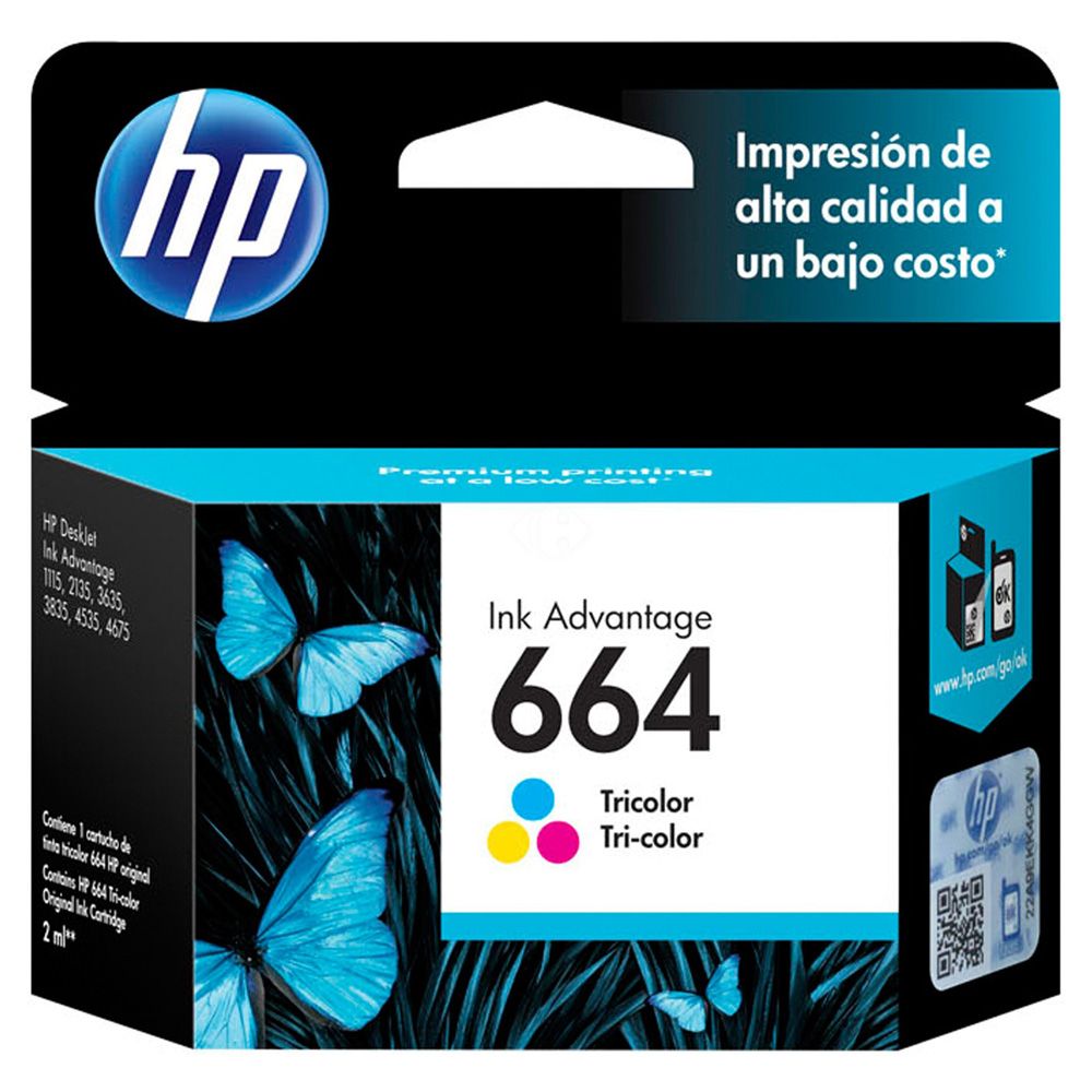 HP Inkjet Cartridge  #664 Tri-Colour         F6V28AL