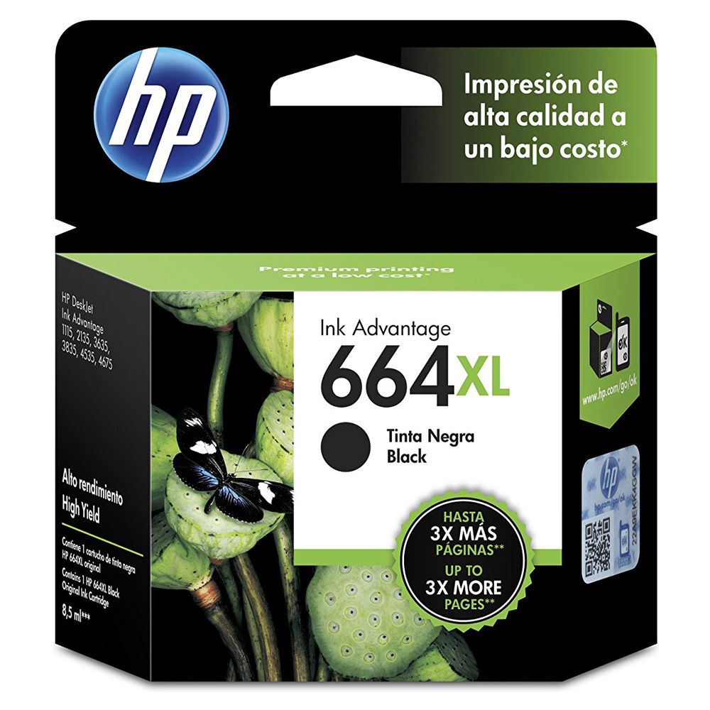 HP Inkjet Cartridge  #664XL Black          F6V31AL