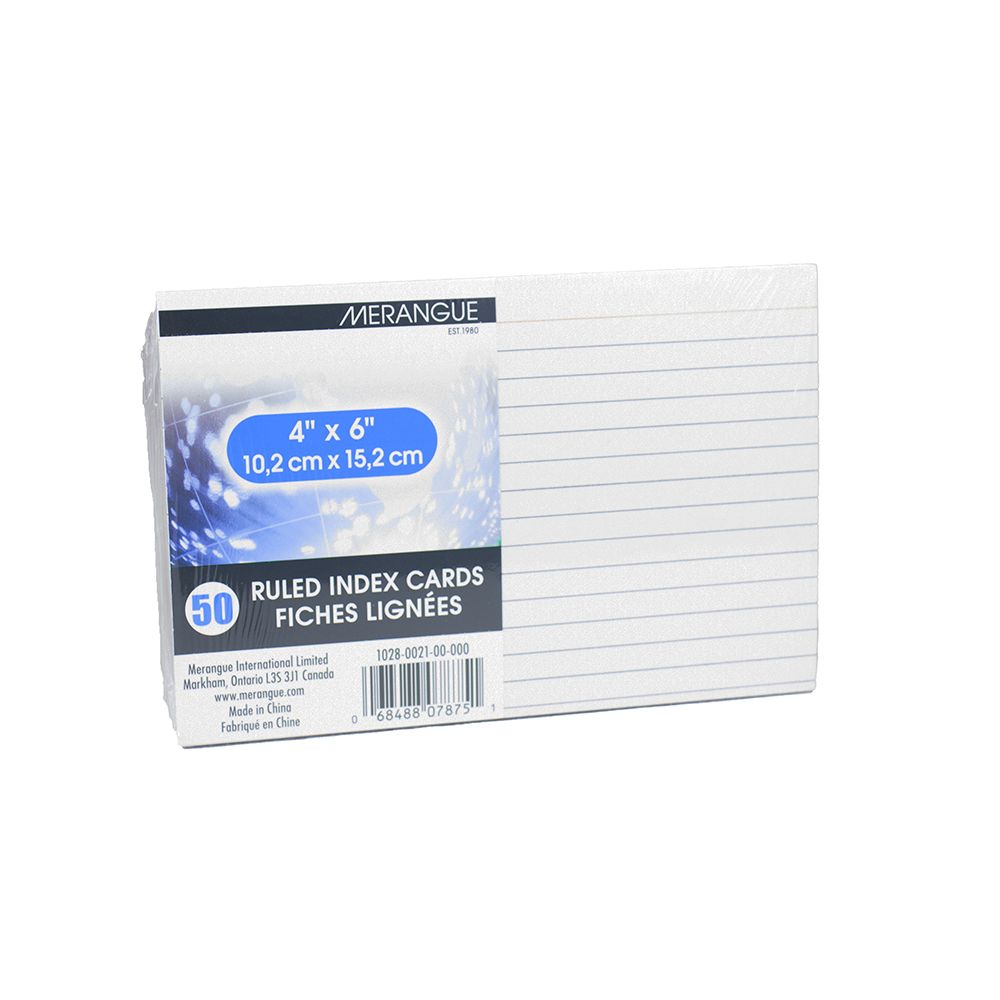 Merangue Record Card 4 x 6 Ruled  1side (pk50) 1028-0021