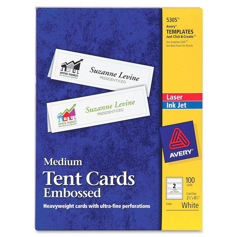 Avery Tent Card for Laser/Inkjet Printers  2 1/2 in x 8 1/2 in          5305
