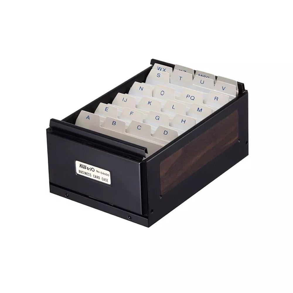 KwTrio Business Card Case Black with Index Cards 4400