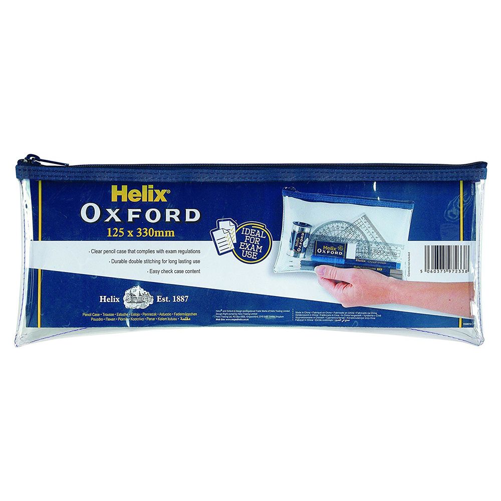 Helix Oxford Pencil Case  Clear 13 in x 5 in (33cm) 930810