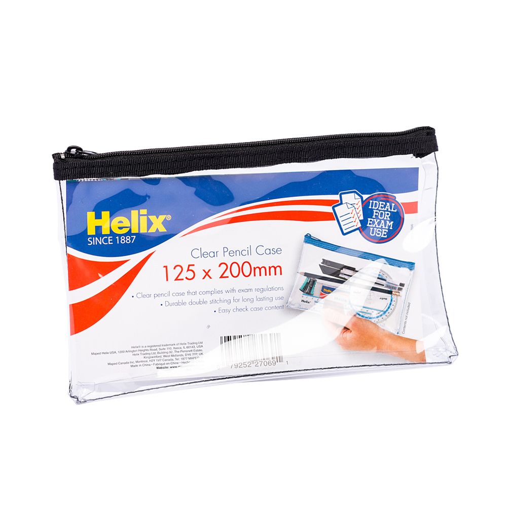 Helix Pencil Case 8 x 5 Clear  M77040 /X27069
