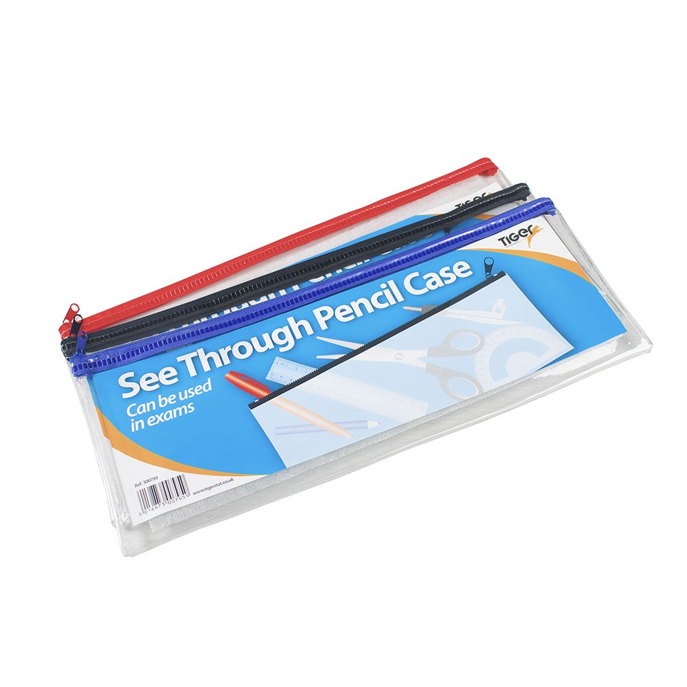 Tiger Pencil Case Clear View 13 in x 4.92 in   300795 ea