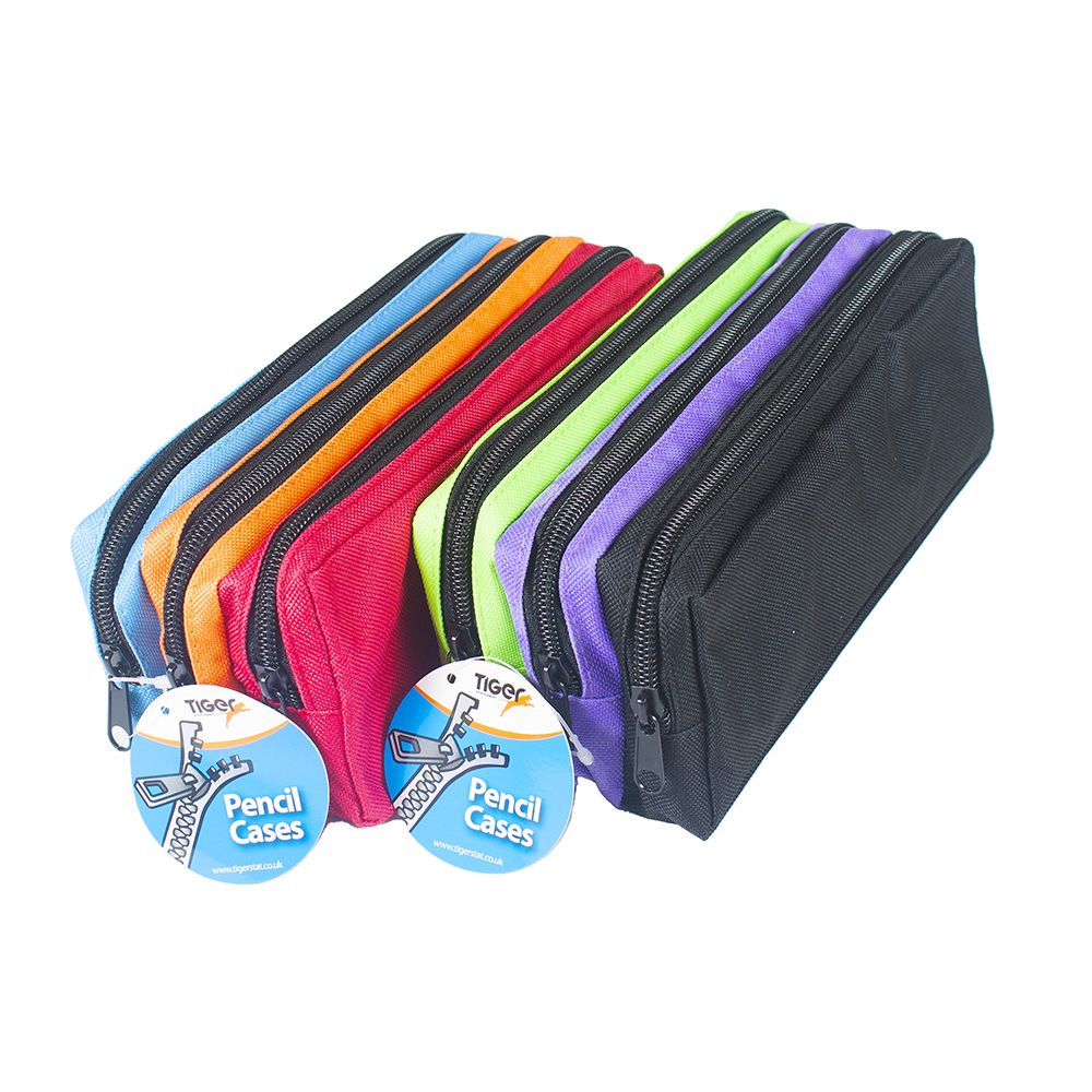 Tiger Pencil Case Tri-colour with 3 Compartments 302310 ea