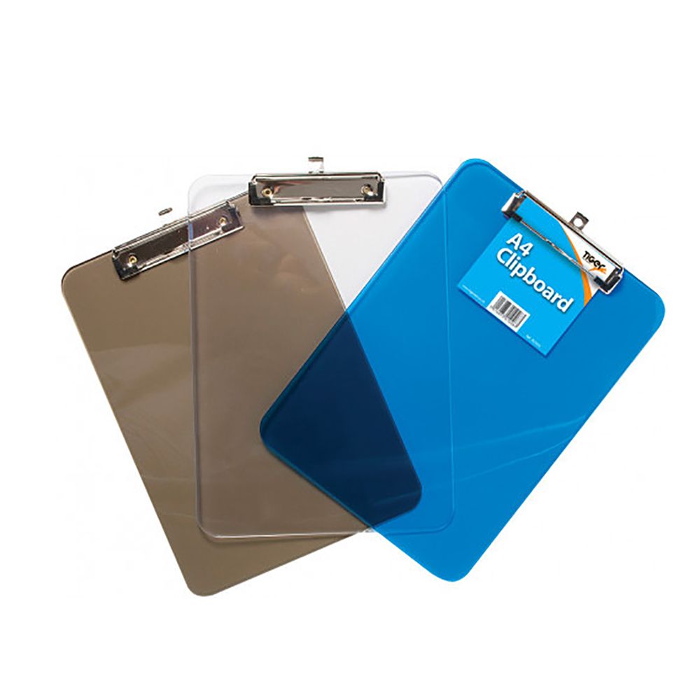 Tiger Clipboard A4 Moulded Plastic Assorted colours 301026 ea
