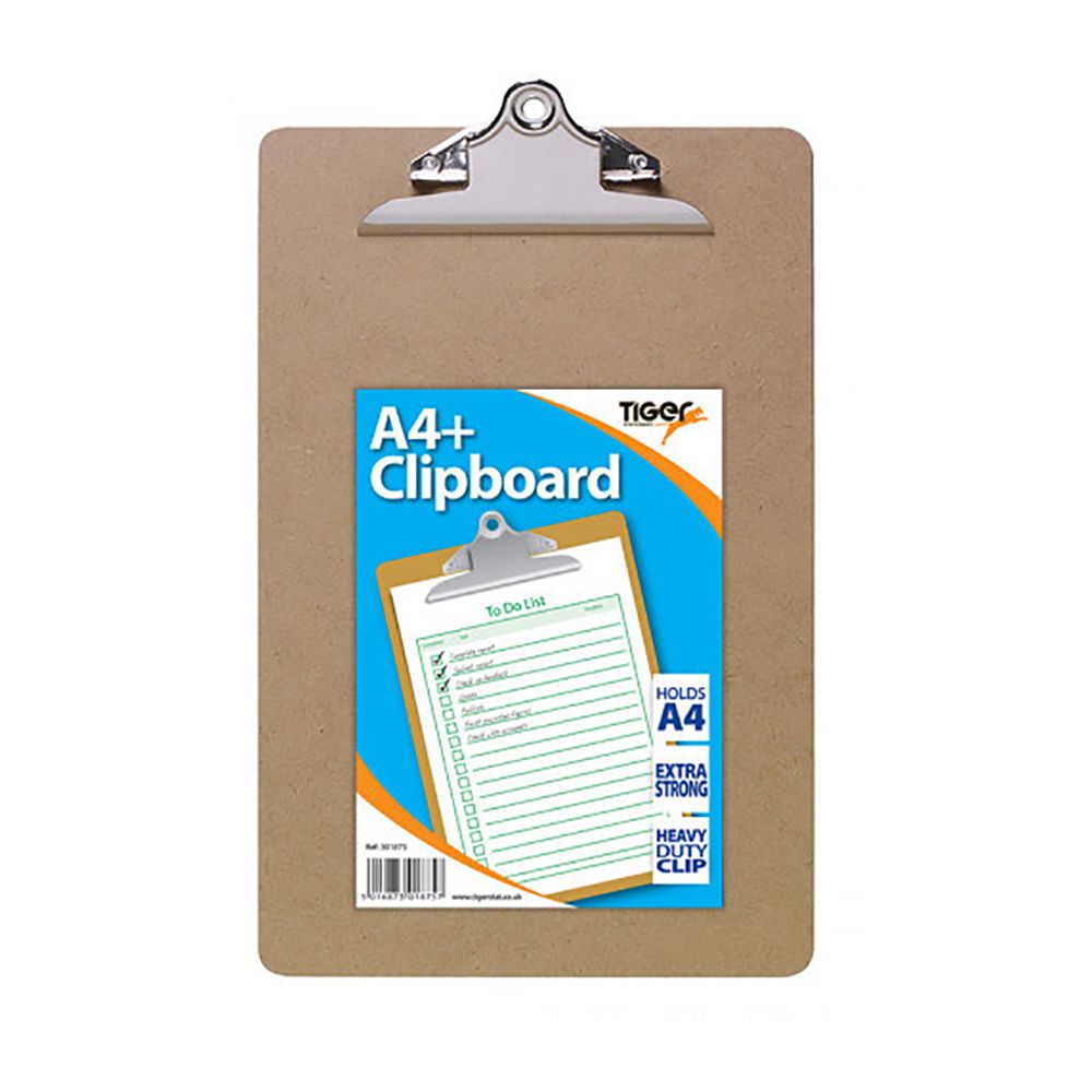 Tiger A4 Plus Masonite Clip Board 350 x 225mm  301875