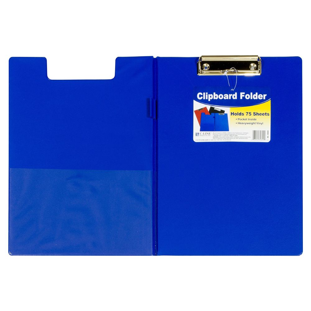 C-Line Clipboard Folder  Letter Size Assorted Colours  30600