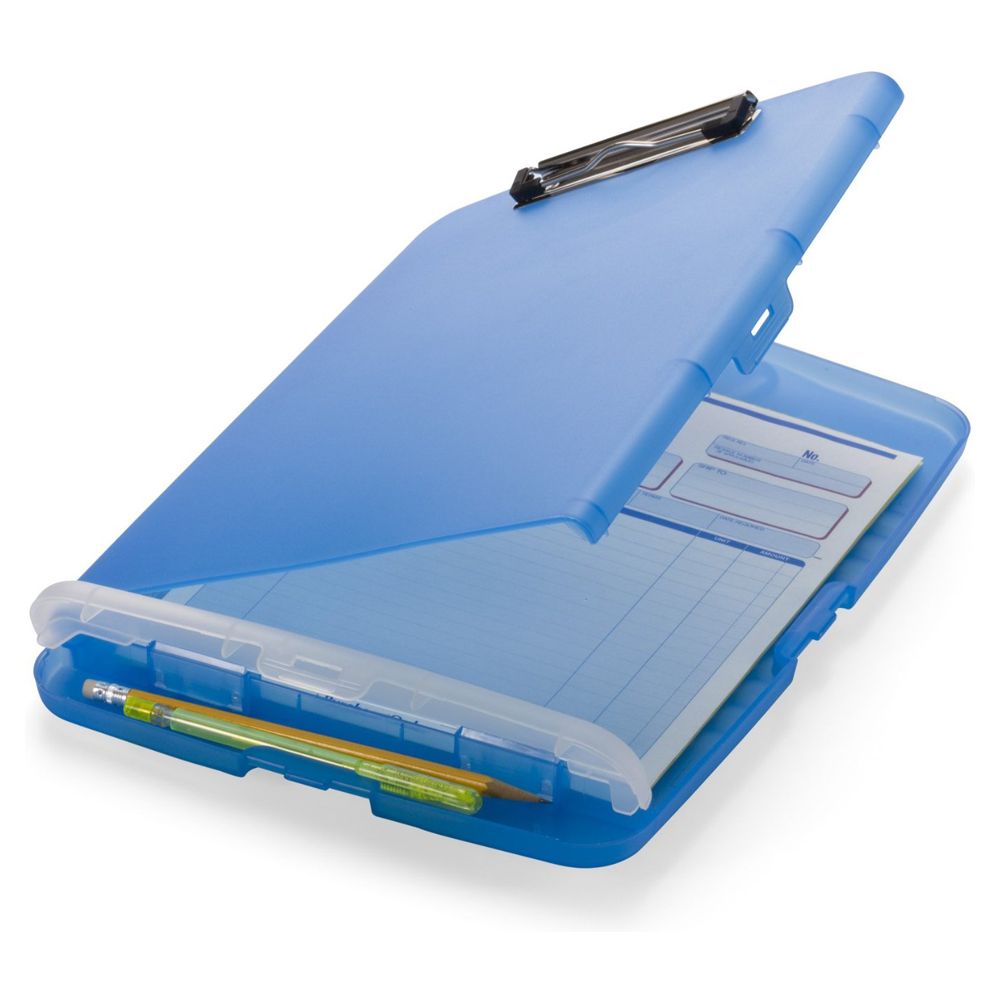OIC Clipboard with Storage Box  Translucent Blue   83304