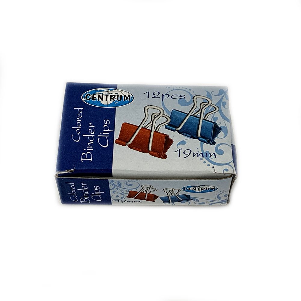 Centrum Binder Clip   19mm Assorted Colour    82755 ea-bx/12