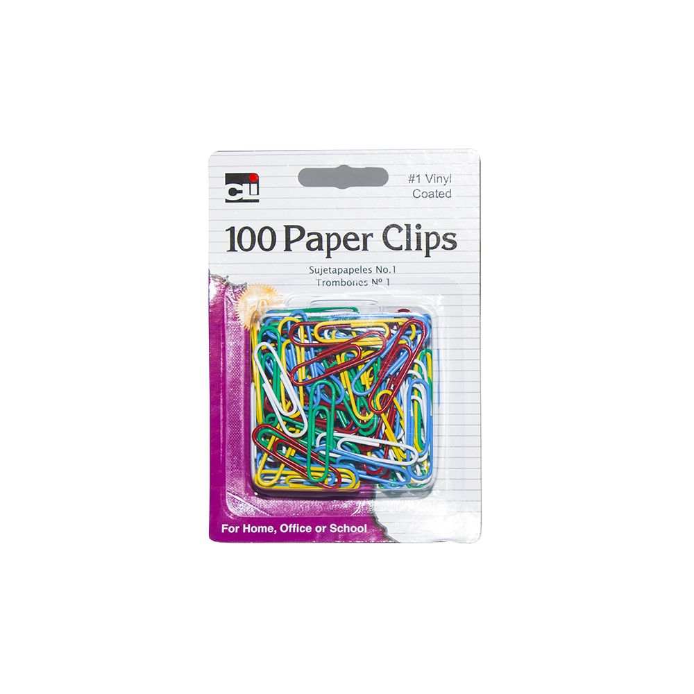 CLi Paper Clip #1 Large Vinyl Coloured   80033 ea-pk/100