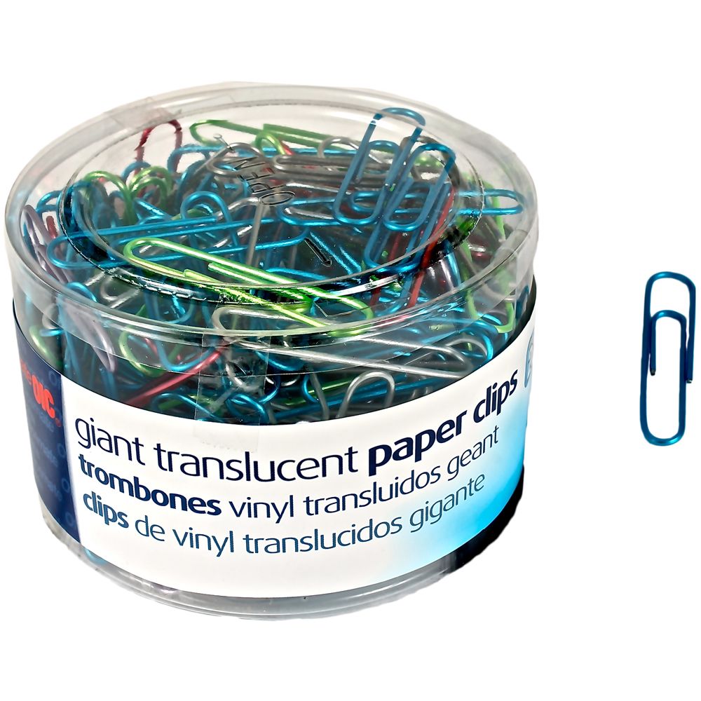 OIC Paper Clip  Giant Translucent Vinyl  2 in (51mm)    97212 ea-tub/200