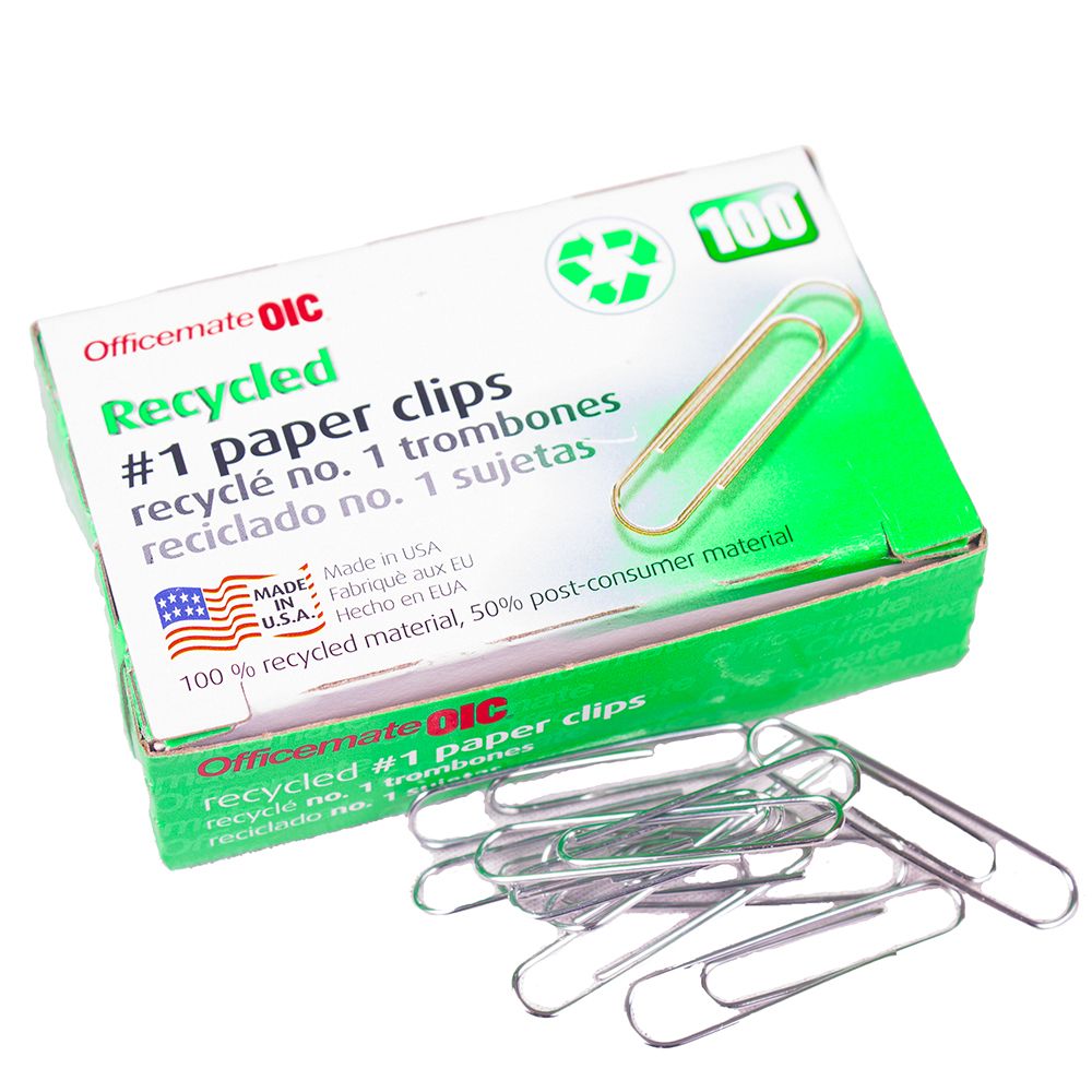 OIC Paper Clip #1 Large Recycled  1.2 in   99961