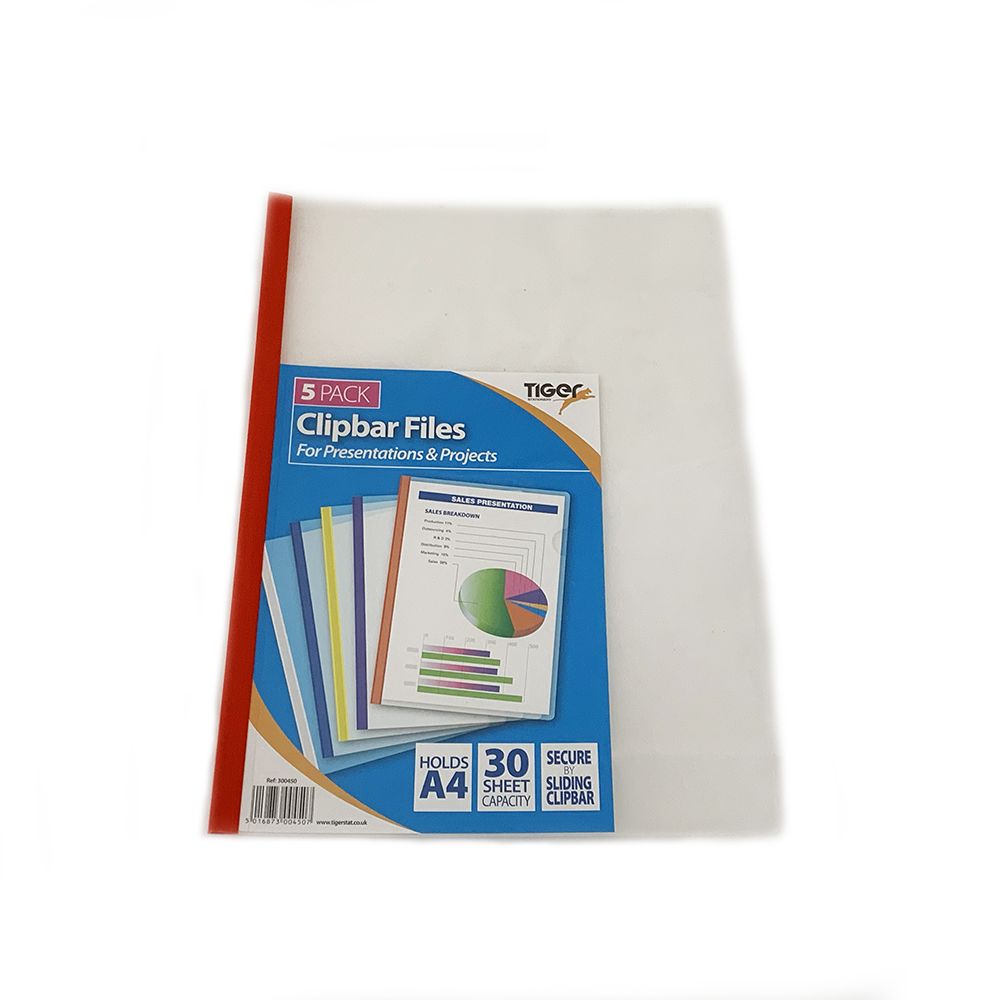 Tiger Report Cover with Spine A4 Assorted Colours   300450