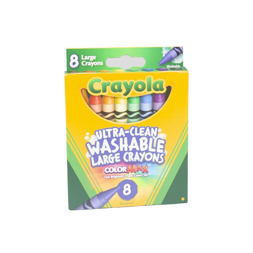 Crayola Large Ultra Clean Washable Wax Crayons 523280 (Set of 8)
