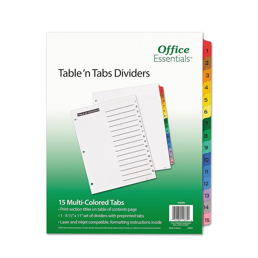 Avery Tab Dividers 1-15 11675
