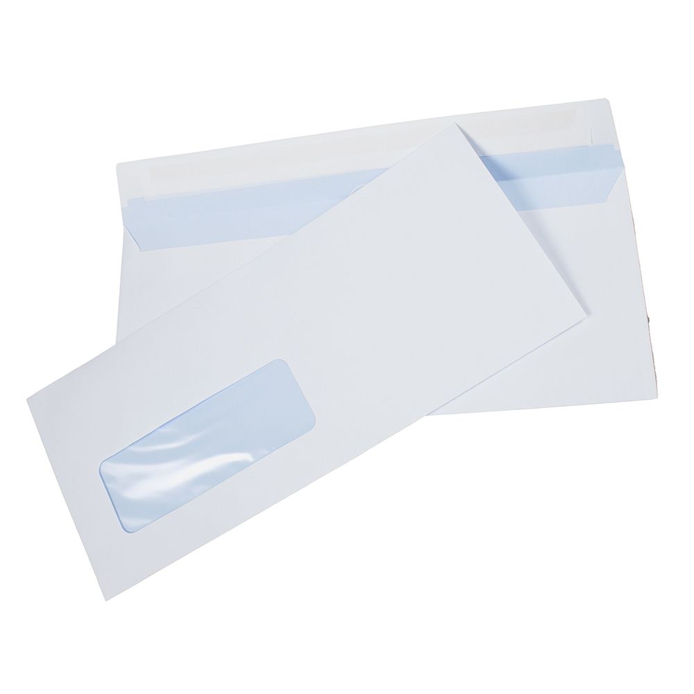 Envelope Window 4 1/8 x 9 3/8  (105 x 238)  Peel & Stick White