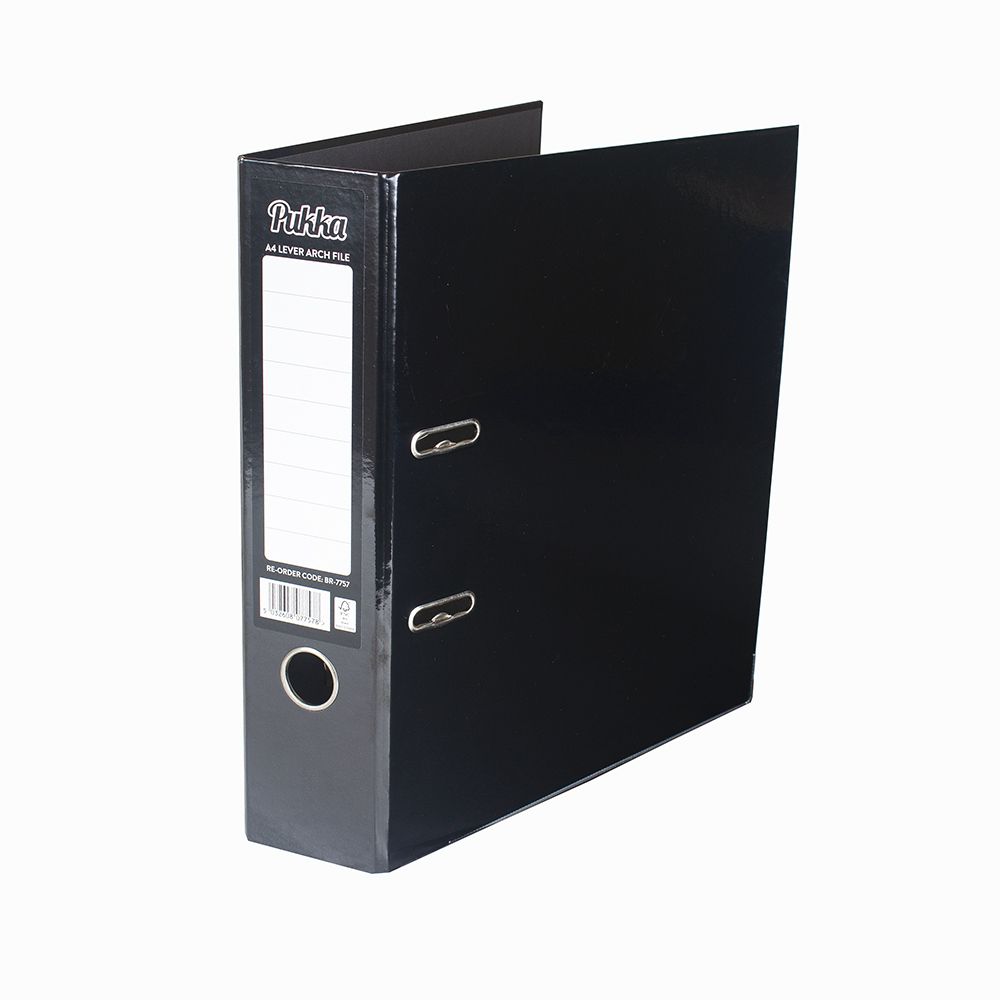 Pukka Lever Arch File Brights  A4 Black  BR-7757