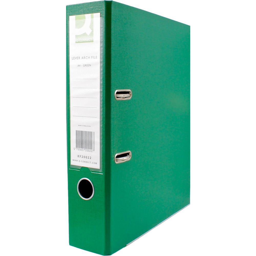 Q-Connect Lever Arch File A4 PolyPropylene Green KF20022