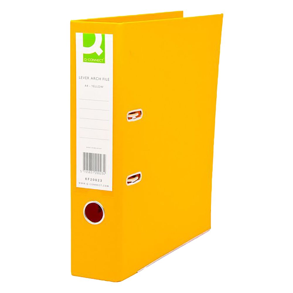 Q-Connect Lever Arch File A4 PolyPropylene Yellow KF20023