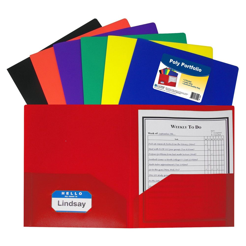 C-line Portfolio File Letter Size PolyPropylene  Assorted Colours     33950