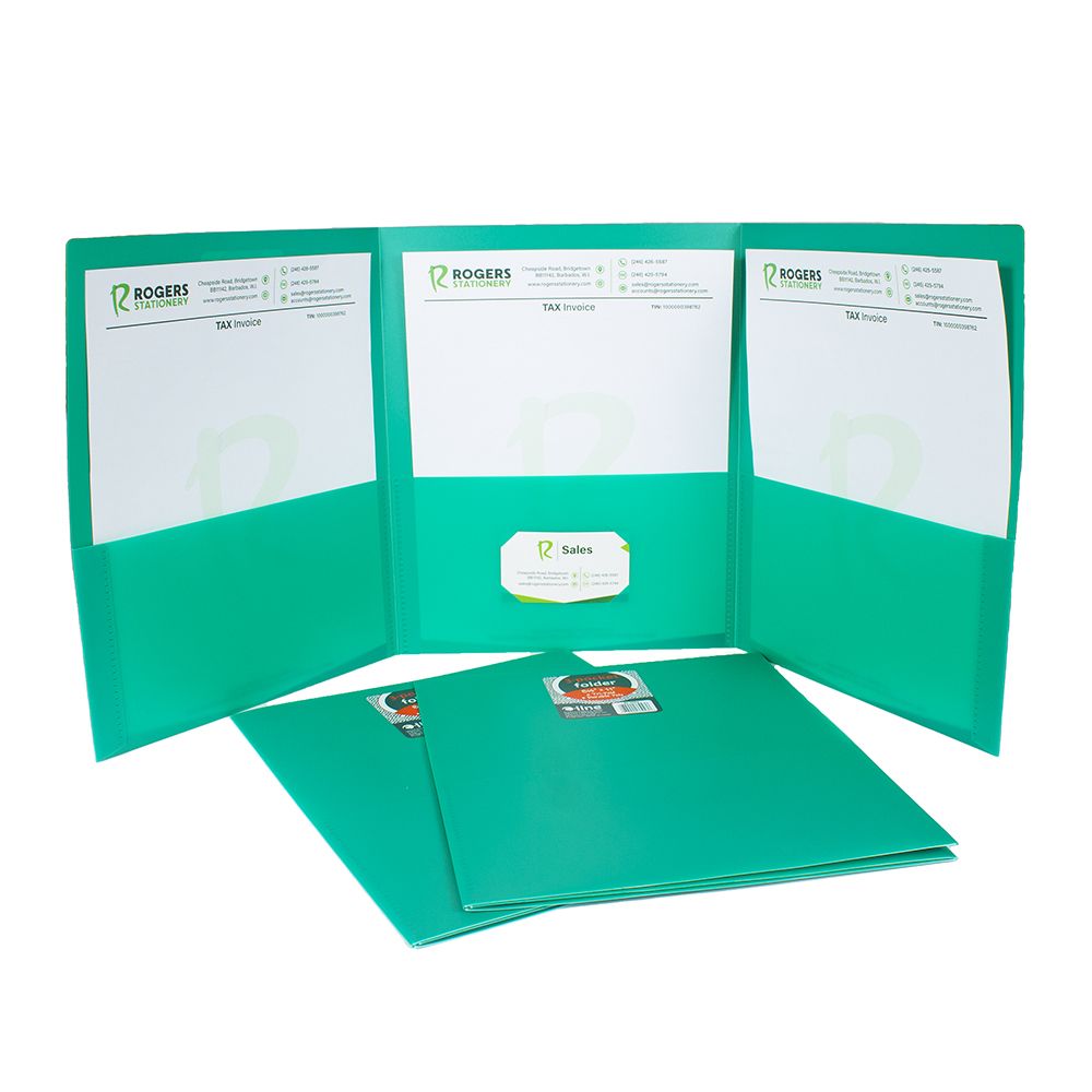 C-Line 3Pocket Portfolio  Letter Size  Green  33943 ea