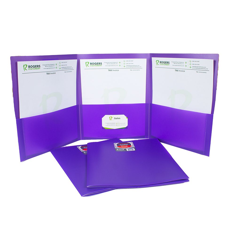 C-Line 3Pocket Portfolio  Letter Size Purple  33949 ea