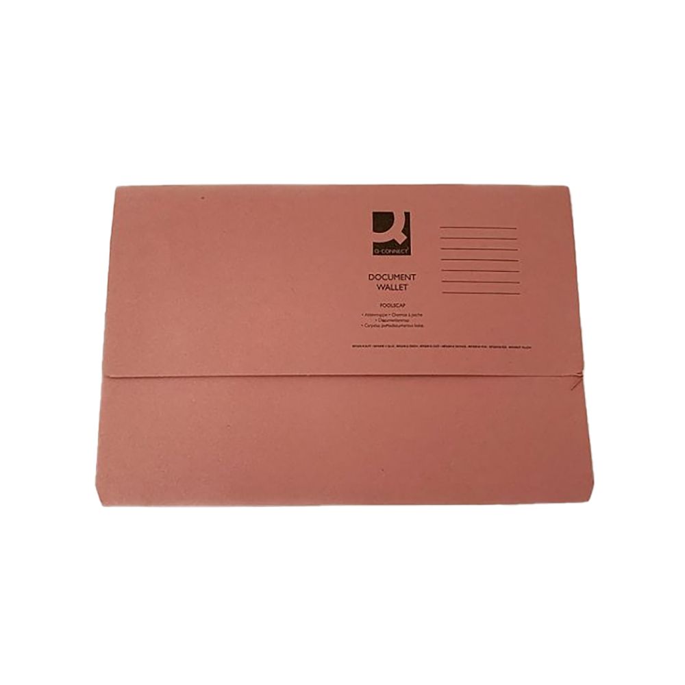 Q-Connect Document File Wallet Legal Pink  KF23015